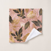 Roze Goud Populair Boho Leaves Collectie Bad Handdoek (Wasdoekje)