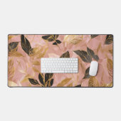 Roze Goud Populair Boho Leaves Collectie Bureaumat (Keyboard & Muis)