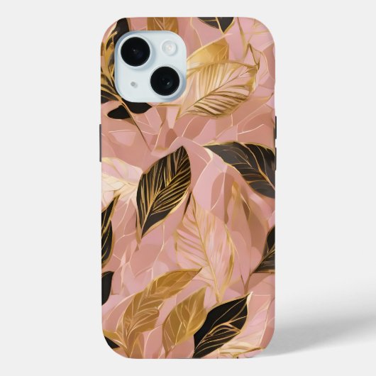 Roze Goud Populair Boho Leaves Collectie Case-Mate iPhone Case (Achterkant)