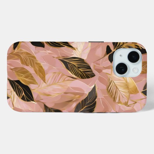 Roze Goud Populair Boho Leaves Collectie Case-Mate iPhone Case (Achterkant (horizontaal))