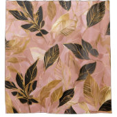 Roze Goud Populair Boho Leaves Collectie Douchegordijn (Voorkant)