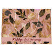 Roze Goud Populair Boho Leaves Collectie Groot Cadeauzakje (Voorkant)