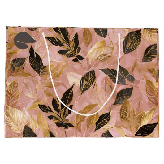 Roze Goud Populair Boho Leaves Collectie Groot Cadeauzakje (Achterkant)
