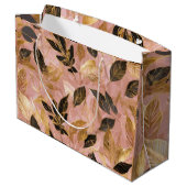 Roze Goud Populair Boho Leaves Collectie Groot Cadeauzakje (Achterkant Gekanteld)