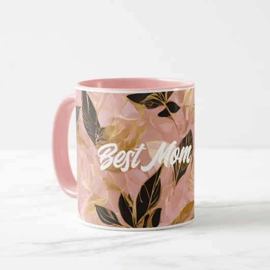 Roze Goud Populair Boho Leaves Collectie Mok (Voorkant links)
