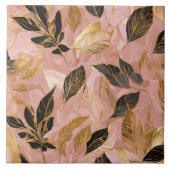 Roze Goud Populair Boho Leaves Collectie Tegeltje (Voorkant)