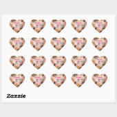 Roze Goud Populaire Boho Bladeren Collectie Hart Sticker (Vel)