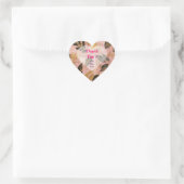 Roze Goud Populaire Boho Bladeren Collectie Hart Sticker (Tas)
