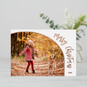 Roze Goud Prettig Kerstman Script Folie Feestdagenkaart (Staand Voorkant)