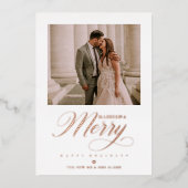 Roze Goud Prettige Feestdagen Kerst Foto Nieuwgetr (Voorkant)