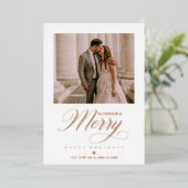 Roze Goud Prettige Feestdagen Kerst Foto Nieuwgetr (Staand Voorkant)