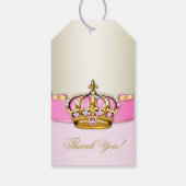 Roze Goud Prinses Baby shower Cadeaulabel (Achterkant)