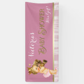 Roze Goud Prinses Baby shower Spandoek (Verticaal)
