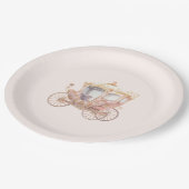 Roze Goud Prinses Carriage Sprookje Verjaardag Papieren Bordje (Gekanteld)