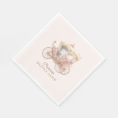 Roze Goud Prinses Carriage Sprookje Verjaardag Servet (Hoek)