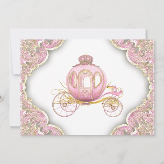 Roze Goud Prinses Foto Verjaardagsfeest Kaart (Achterkant)