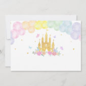 Roze Goud Prinses Kasteel Verjaardag Dank u kaart (Achterkant)