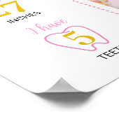 Roze Goud Prinses Kasteel Verjaardag Milestone tek Poster (Hoek)