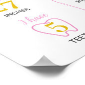 Roze Goud Prinses Kasteel Verjaardag Milestone tek Poster (Hoek)