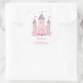 Roze Goud Prinses Kasteel Verjaardag Ronde Sticker (Tas)
