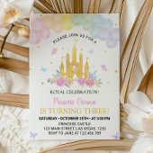 Roze Goud Prinses Kasteel Verjaardag Uitnodiging