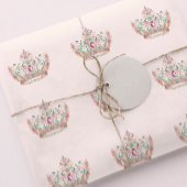 Roze Goud Prinses Kroon Sprookje Verjaardag Cadeaupapier