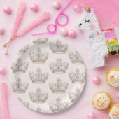 Roze Goud Prinses Kroon Sprookje Verjaardag Papieren Bordje (Feest)