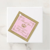 Roze Goud Prinses Kroon Tiara Baby shower Bedankjes Labels (In situ)