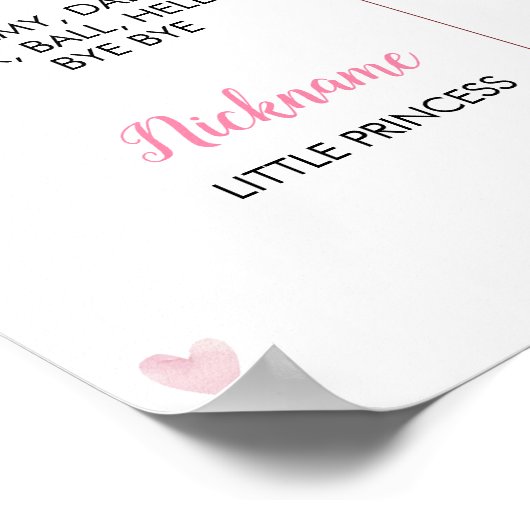 Roze Goud Prinses Kroon Verjaardag Mijlpaal teken Poster (Hoek)