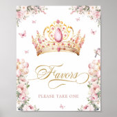 Roze Goud Prinses Kroongunsten Baby shower Poster (Voorkant)