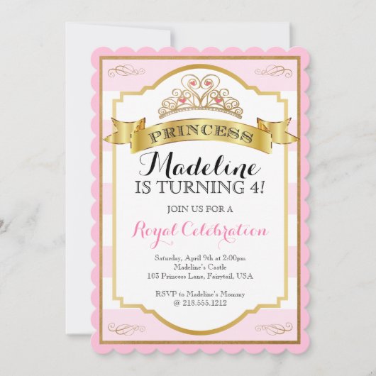 Roze Goud Prinses Kroonprinses Verjaardag Kaart (Voorkant)