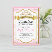 Roze Goud Prinses Kroonprinses Verjaardag Kaart (Staand voorkant)