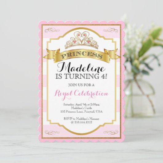 Roze Goud Prinses Kroonprinses Verjaardag Kaart (Staand voorkant)