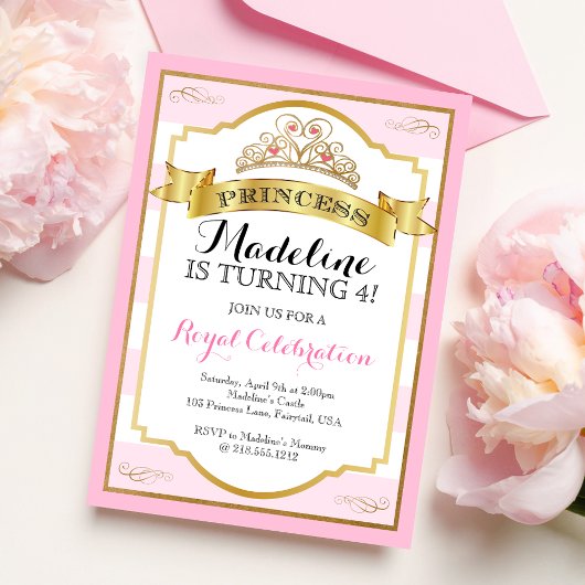 Roze Goud Prinses Kroonprinses Verjaardag Kaart