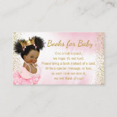 Roze Goud Prinses Tutu Baby shower Bring Book Informatiekaartje (Voorkant)