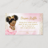 Roze Goud Prinses Tutu Baby shower Luier Raffle Informatiekaartje (Voorkant)
