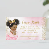 Roze Goud Prinses Tutu Baby shower Luier Raffle Informatiekaartje