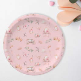 Roze Goud Prinses Verjaardagsfeest Papieren Bordje