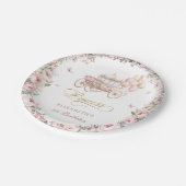 Roze Goud Prinses Verjaardagsfeestje Carriage Papieren Bordje (Gekanteld)