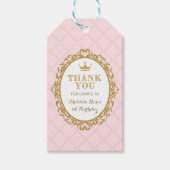 Roze Goud Prinses Verjaardagsfeestje Favor Cadeau  Cadeaulabel (Voorkant)