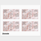 Roze Goud Product Label 4oz Oliedruppelaar of Fles (Vel)