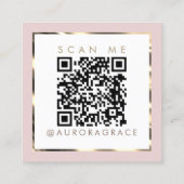 Roze & Goud Professioneel Prestige Vierkante Visitekaartje (Achterkant)