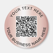 Roze Goud QR Code Zakelijke Promo Magneet (Voorkant)