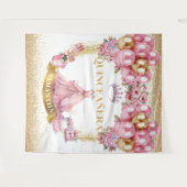 Roze Goud Quinceañera Achtergrond Glam Ballon Styl Wandkleed (Voorkant (horizontaal))