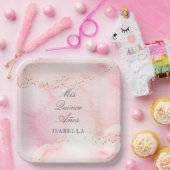 Roze + Goud Quinceañera Mis Quince Años Papieren Bordje (Feest)