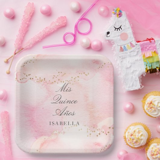 Roze + Goud Quinceañera Mis Quince Años Papieren Bordje (Feest)