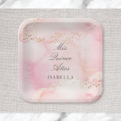  Roze + Goud Quinceañera Mis Quince Años Papieren Bordje