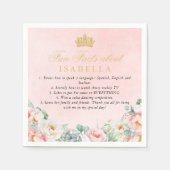 Roze Goud Quinceañera Party Leuke Feiten Servetten (Voorkant)