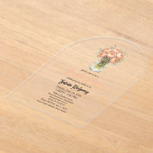 Roze Goud Ranunculus Metselwerk Pot Bruidsuitnodig Acryl Uitnodigingen (Laagn)