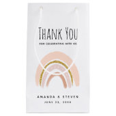 Roze & Goud Regenboog Elegant Boho Bruiloft Klein Cadeauzakje (Voorkant)